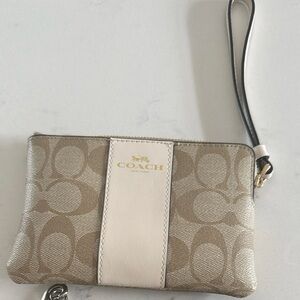 Coach Beige Wristlet